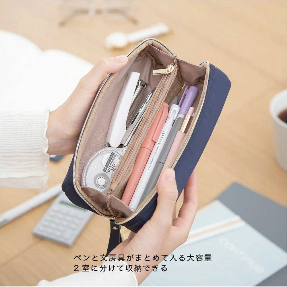 【清仓】日本KUTSUWA六边形大容量收纳袋拉链笔袋可爱女生化妆包