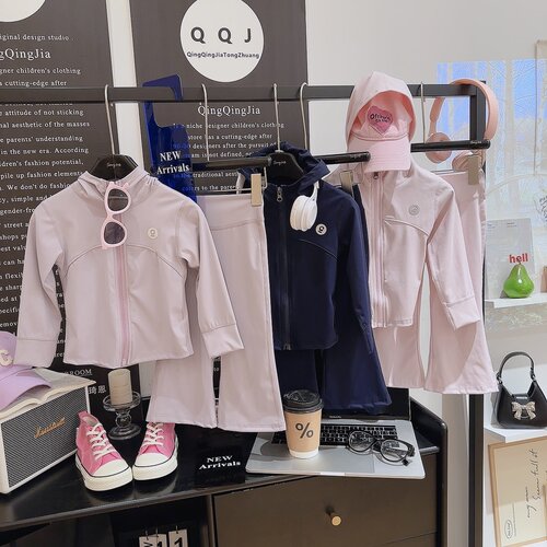 女童秋季新品瑜伽服微喇裤两件套中大童韩版童装