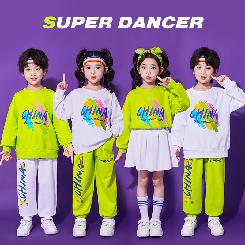 糖果色儿童啦啦队演出服装小学生运动会服装