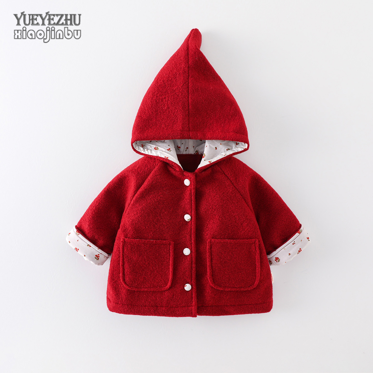 婴幼儿冬季毛呢纯色外套