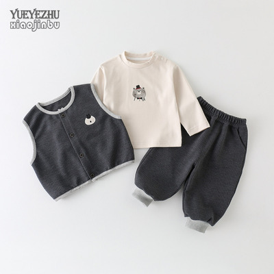 宝宝春秋长袖马甲三件套