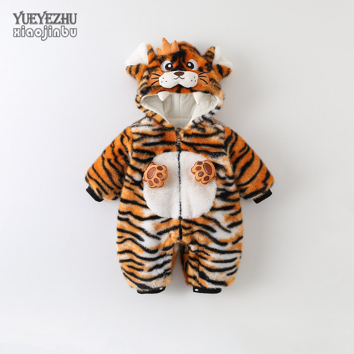 婴幼儿冬季外出毛毛连体衣