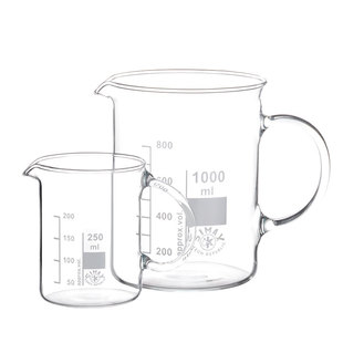 SIMAX 带把手高硼硅低型玻璃烧杯带刻度量杯耐高温耐酸碱化学实验