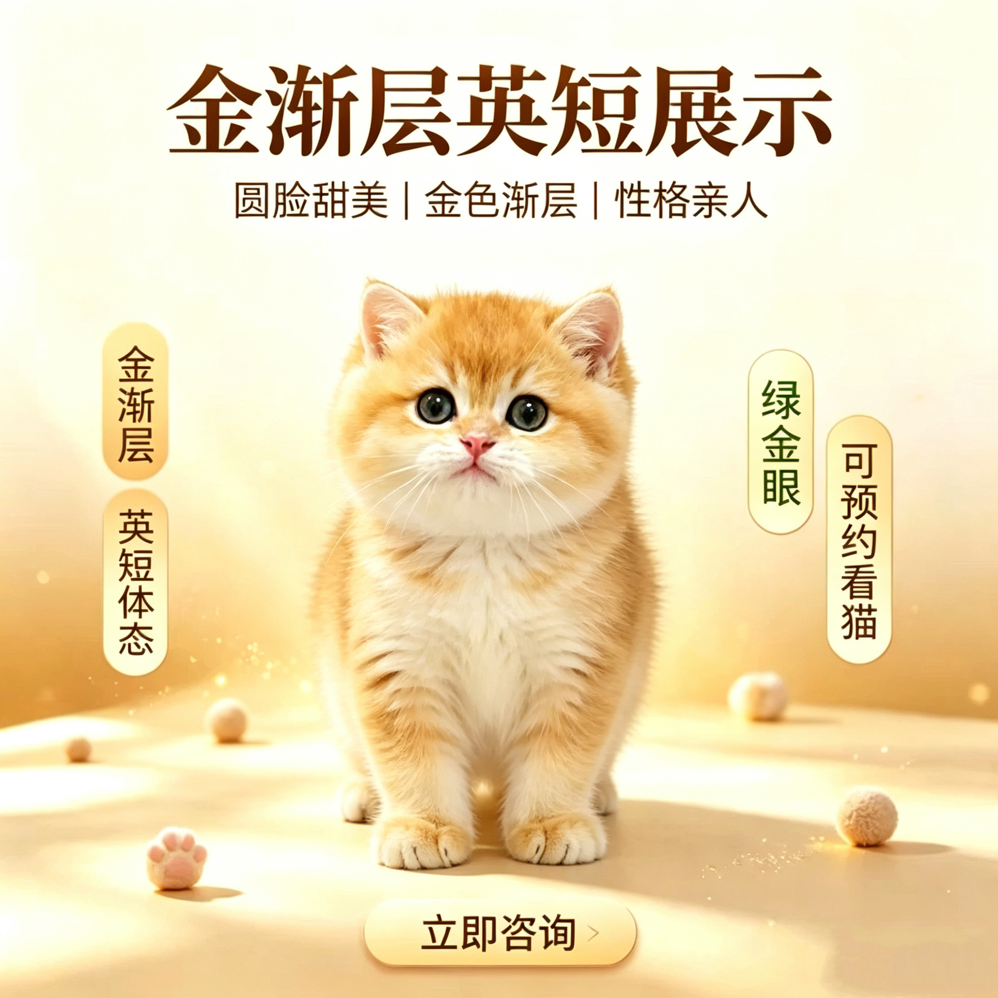 纯种英短金渐层蓝金渐层长短毛宠物猫幼崽猫舍