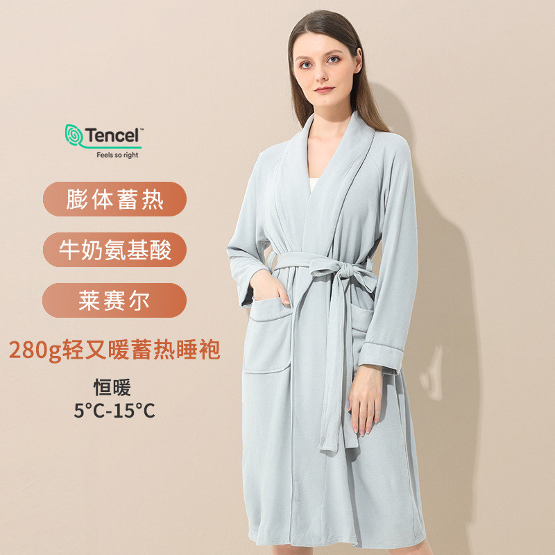 TENCEL DOUBLE-SIDED VELVET DRESSING GOWN WOMENS LONG FIVE-STAR HOTEL ABSORBENT BATHROBE RED WEDDING MORNING ROBE HOME CLOTHES PAJAMAS