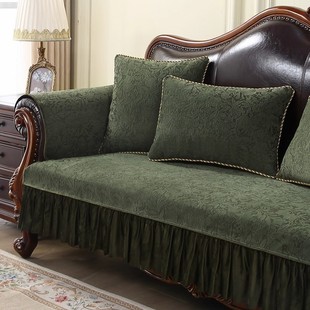 棕咖色沙发垫冬季新款美式复古高端真皮沙发垫套欧式轻奢四季防滑