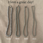 真多麻珍珠项链女倪妮同款 灰色轻奢小众毛衣链小米粒锁骨颈链