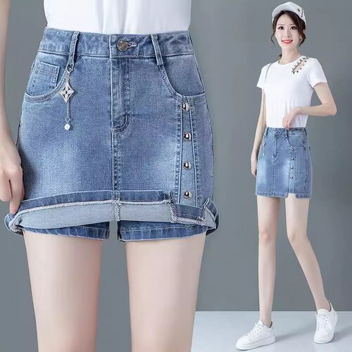 弹力牛仔短裙裤女夏季2026