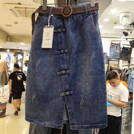 春秋欧洲站牛仔裙半身裙2025新款欧货广州十三行女装高端裙子夏季