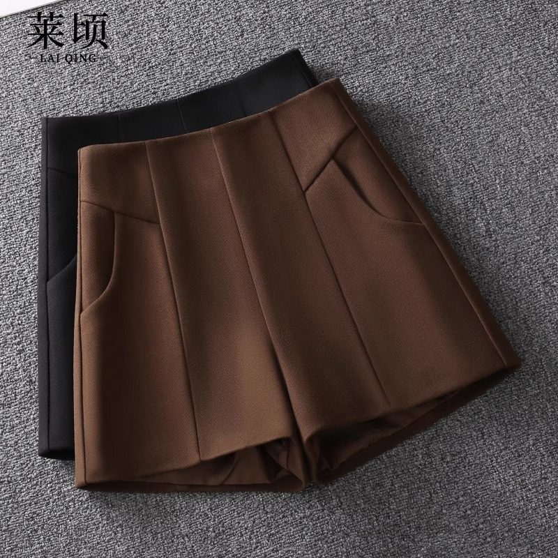 毛呢高腰A字裤女短裤2025春秋季新款百搭时尚阔腿裤显瘦外穿靴裤,女装/女士精品,休闲裤,淘宝优惠券,粉丝福利购,淘宝优惠卷