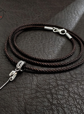 高货纯银卡扣项链绳翡翠佛公黄金绳子玉坠玉佩挂件百搭细女款挂绳