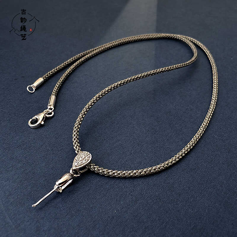 高端纯银扣吊坠绳女款佛公项链绳