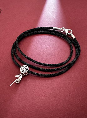 高级纯银玉佩吊坠扣项链绳佛公翡翠万能接头挂坠绳男女款专用绳子