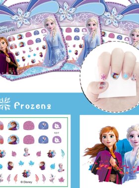爱莎公主指甲贴无毒无味女孩子冰雪奇缘美甲玩具elsa装饰品贴纸画