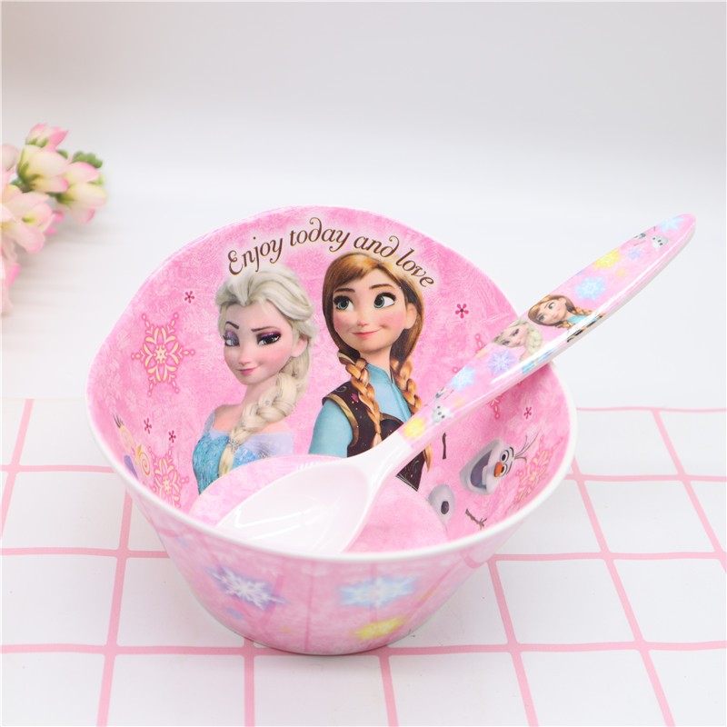 爱莎艾莎冰雪奇缘密胺碗碗勺筷子