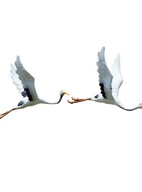 户外飞仙鹤摆件玻璃钢仿真动物雕塑模型园林庭院水池鸟类草坪装饰