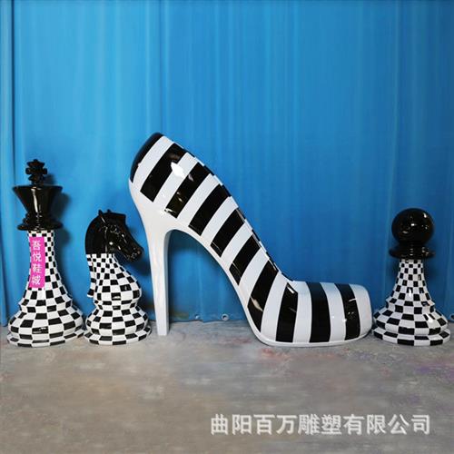 玻璃钢高跟鞋雕塑商场美陈装饰摆件