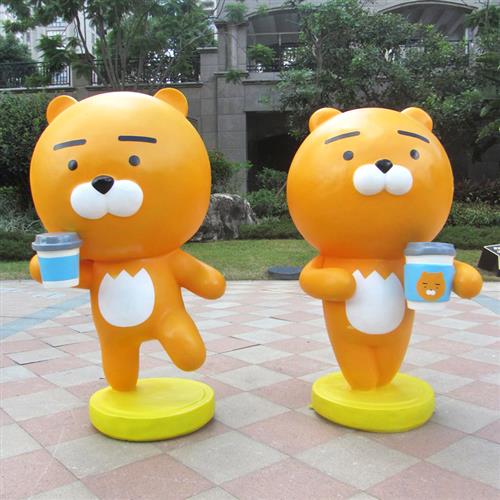 玻璃钢雕塑网红Kakao公仔卡通布朗熊户外大型摆件商场奶茶店装饰