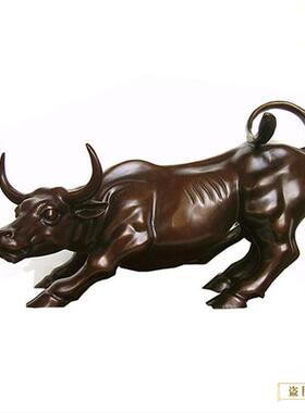 广场华尔街牛雕塑铸造摆件农耕拓荒牛水牛锻铜雕塑制作厂家