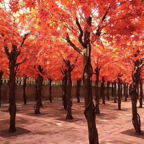 工厂仿真红枫树青枫树酒店人造装饰大树景假树造型大型