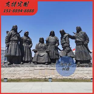 定制铸铜人物雕塑园林古代小品玻璃钢雕塑步行街真人雕像铜摆件