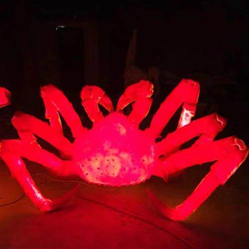 仿真螃蟹玻璃钢雕塑大闸蟹帝王蟹模型海鲜店门口招牌装饰摆件定制