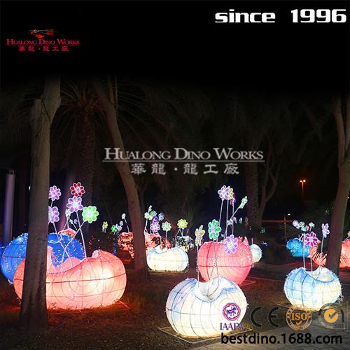 年新品森林主题乐园创意摆件树林亮化灯彩车春节时尚美陈