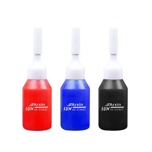 亚信进口太阳牌日本富士光敏印油财务专用速干发票章公章墨水红蓝黑紫绿多种颜色快干10ml瓶装印章光敏印油