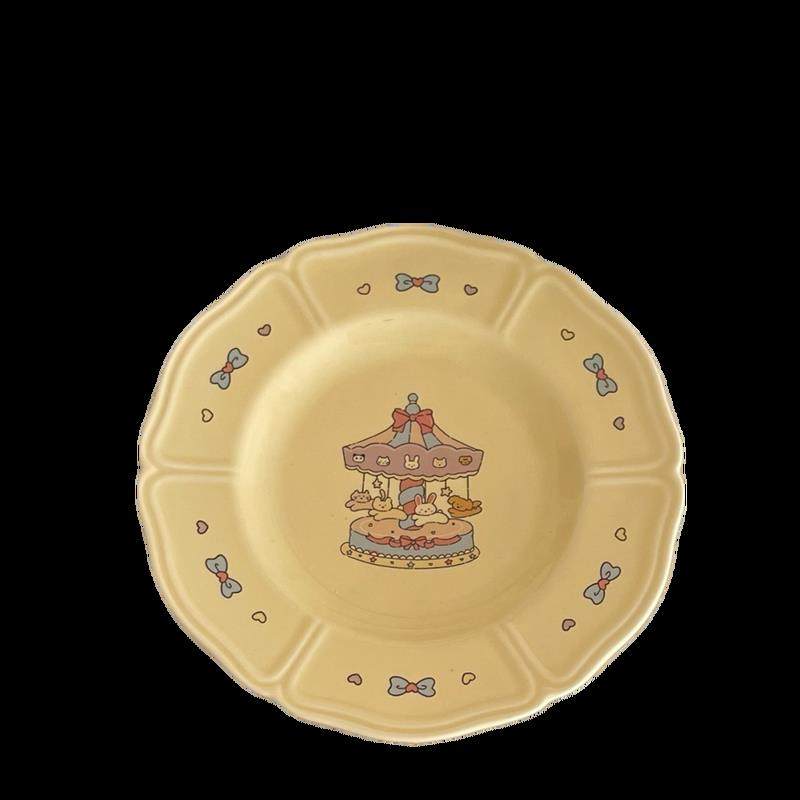 复古法式少女心旋转木马奶油色花边陶瓷餐具马克杯餐盘椭圆盘子,餐饮具,盘,淘宝优惠券,粉丝福利购,淘宝优惠卷