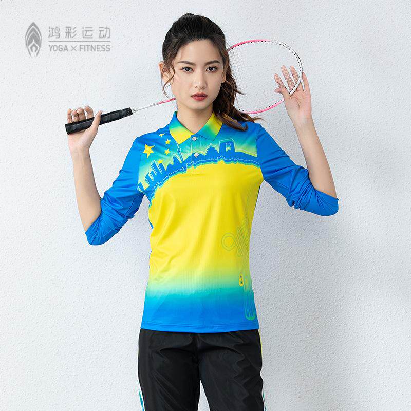 秋冬羽毛球服长袖套装男女气排球服速干乒乓球服团体服广播操服装