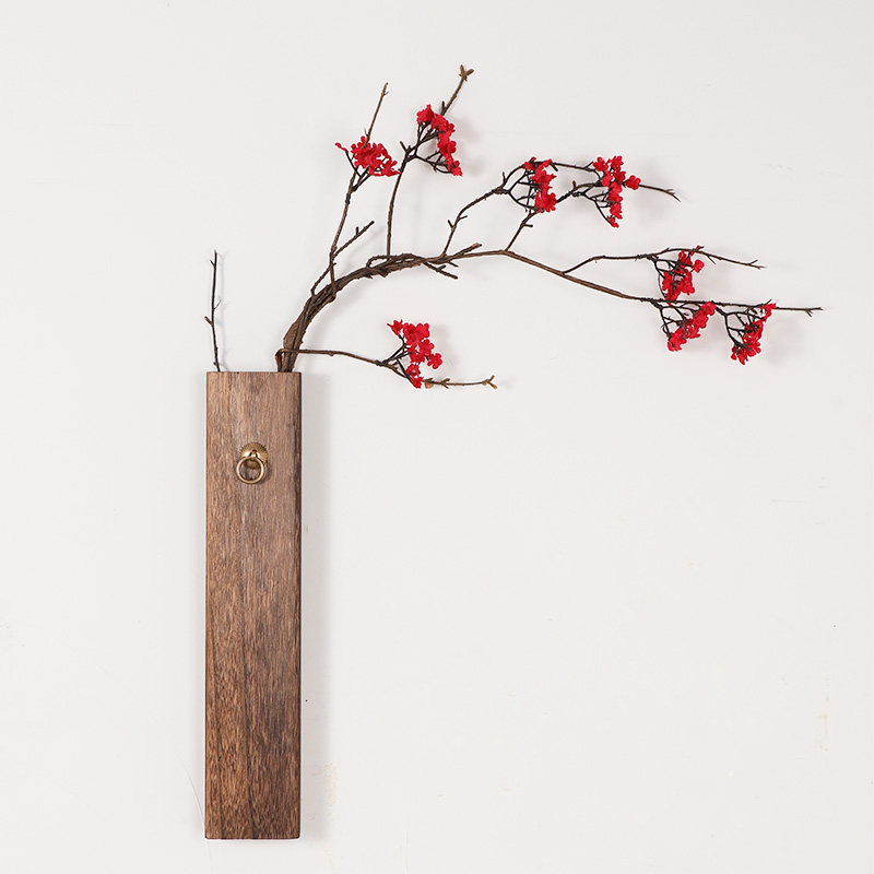 实木制花插烧桐木花瓶器客厅茶室墙壁挂件装饰店面样品房装修摆件