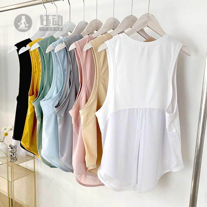 运动速干背心女夏季薄款宽松健身跑步工字背心普拉提瑜伽罩衫上衣