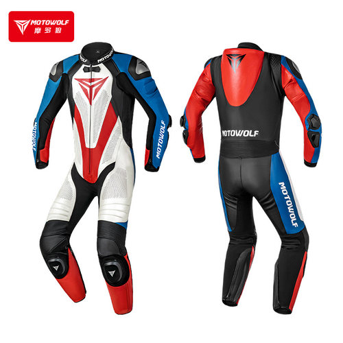 摩多狼四季摩托车骑行服连体皮衣