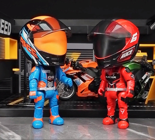 仿真摩托车骑手合金变形人偶头盔公仔手办桌面摆件模型儿童礼物男