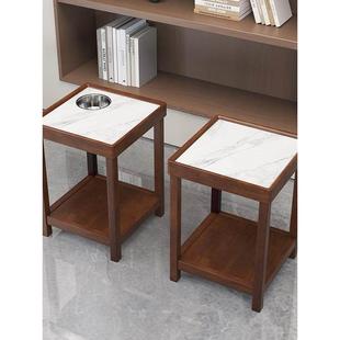 实木岩板茶几茶水架棋牌室专用麻将机桌边茶几角几水杯架子