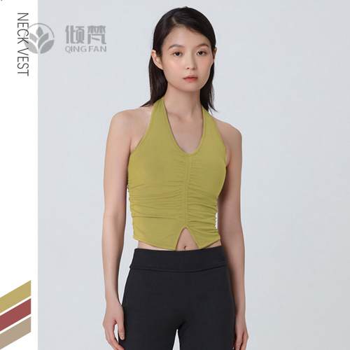 欧美运动内衣女挂脖防震瑜伽背心