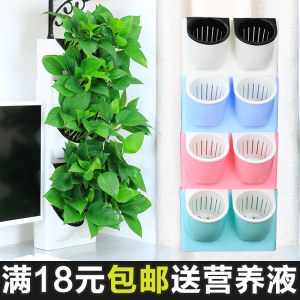 组合懒人花盆自动吸水壁挂花盆 植物墙绿植绿萝吊篮室内装饰花盆