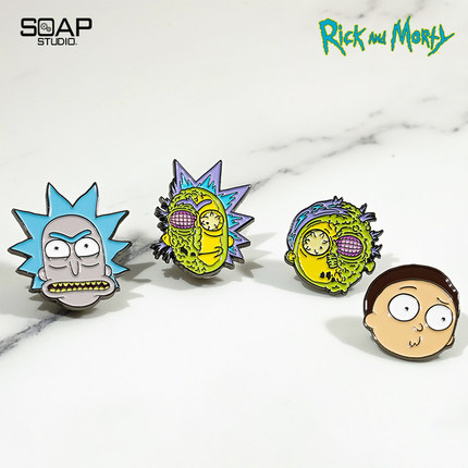 SoapStudio瑞克和莫蒂Rick and Morty合金徽章AB款潮玩周边