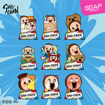 Soap Studio灿子SHO-CHAN金属徽章座盲盒冰箱贴潮玩送礼搞怪
