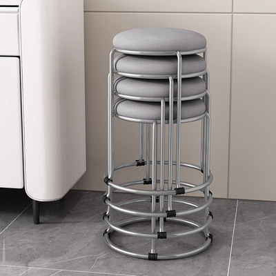 舒适久坐凳子家用可叠放餐桌客人备用客厅摆摊麻将中古风不锈钢