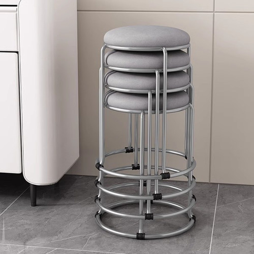 舒适久坐凳子家用可叠放餐桌客人备用客厅摆摊麻将中古风不锈钢