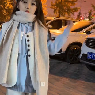 含羊毛~新款软糯egg纯色围巾仿羊绒围脖冬季保暖气质针织百搭基础