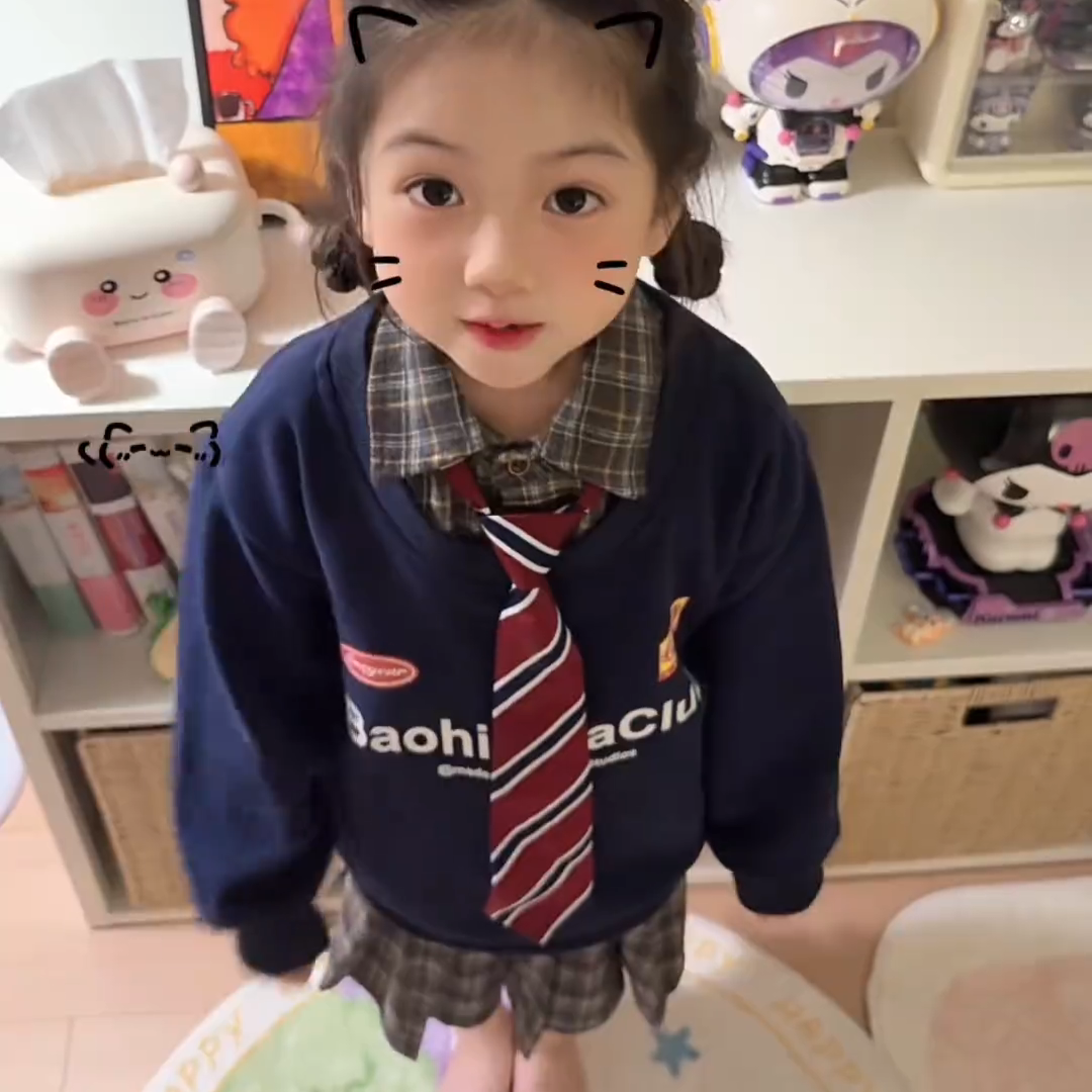 女童学院风套装秋装2025新款