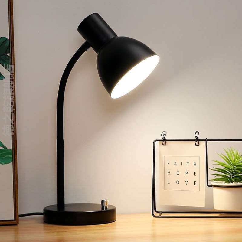 插电台灯简约书桌宿舍学习儿童办公桌风学生专用金属台式护眼