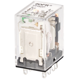 小型电磁中间继电器220v交流380v直流24V带底座hh52p53p54p62p