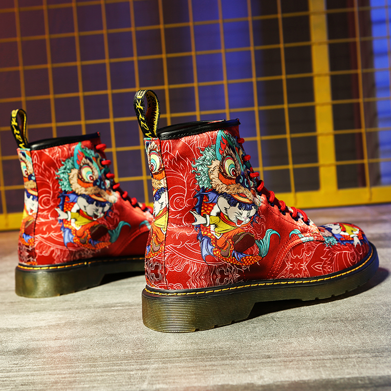 本命年国潮风高帮切尔西靴