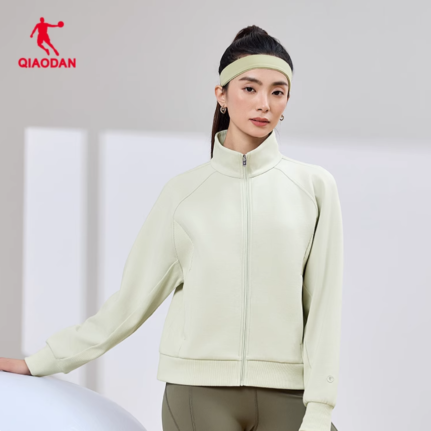 乔丹针织开衫女秋季透气运动外套