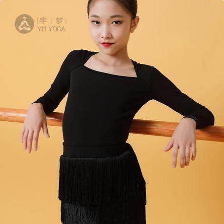 新款拉丁舞儿童摩登练功服女春秋