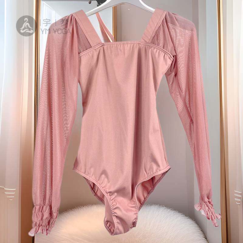 芭蕾舞舞蹈服女夏中国舞连体白色