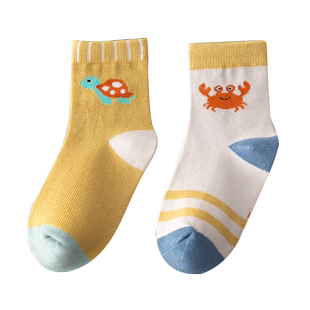 儿童袜子男童春秋季纯棉童袜中筒袜秋冬款棉袜可爱卡通男孩宝宝袜